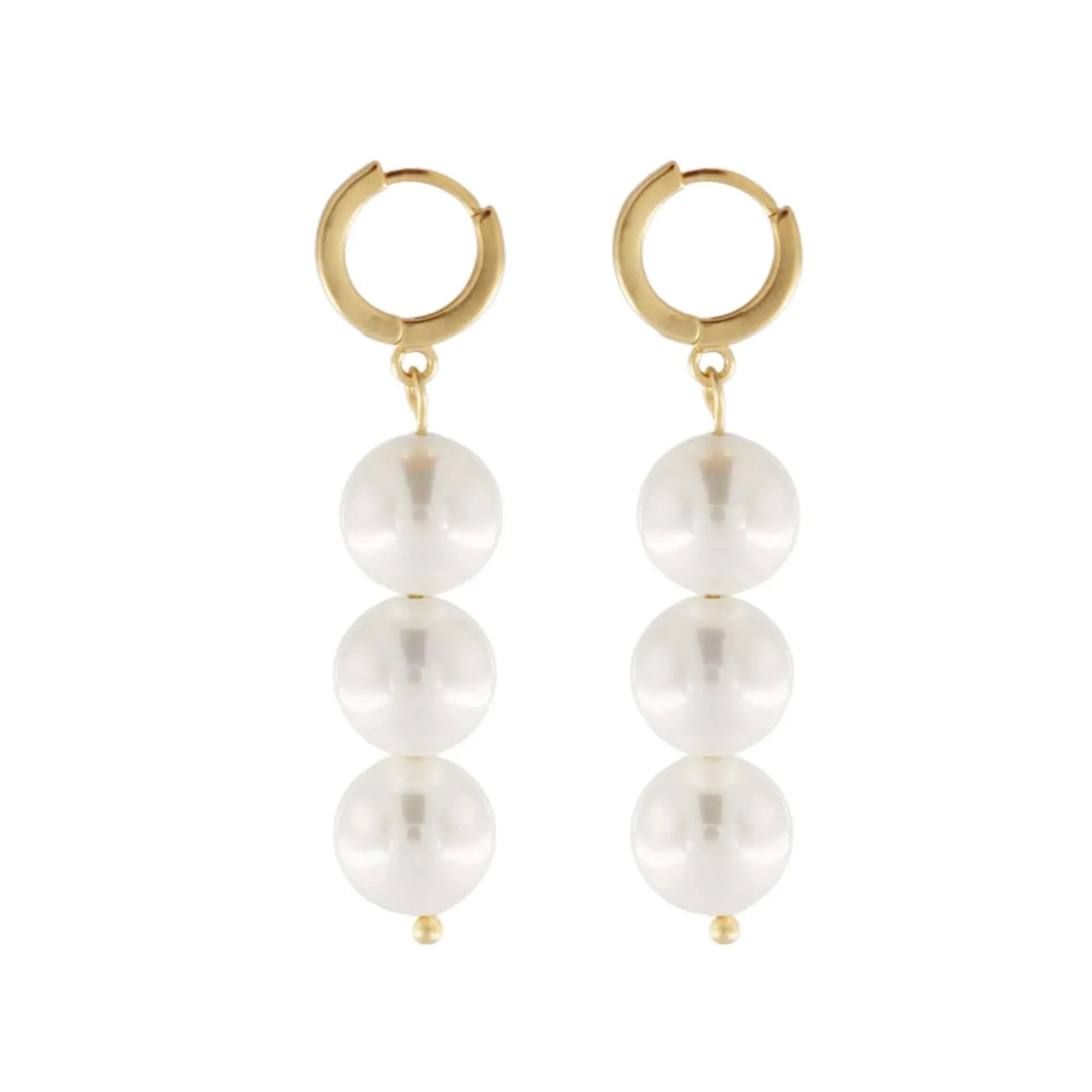 Audrey Long 3 Pearl Earring Gold PlatingDNSK Copenhagen