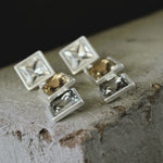 Audrey IN:STORE 3 Stone Post Earring Silver Plating -DNSK Copenhagen
