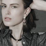 Audrey IN:STORE 3 Stone Post Earring Silver Plating -DNSK Copenhagen