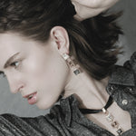 Audrey IN:STORE 3 Stone Post Earring Silver Plating -DNSK Copenhagen