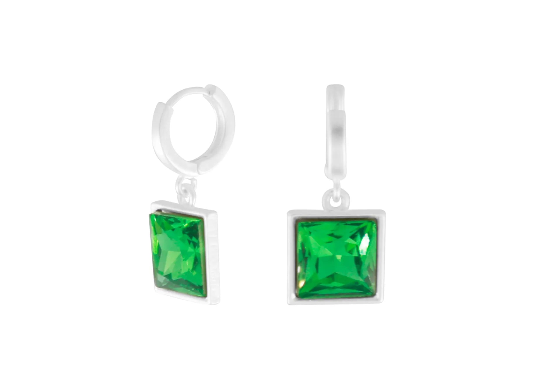 Audrey IN:STORE Emerald Huggie Earring Silver Plating, DNSK Copenhagen