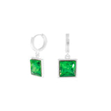 Audrey IN:STORE Pendiente Huggie Esmeralda Plateado