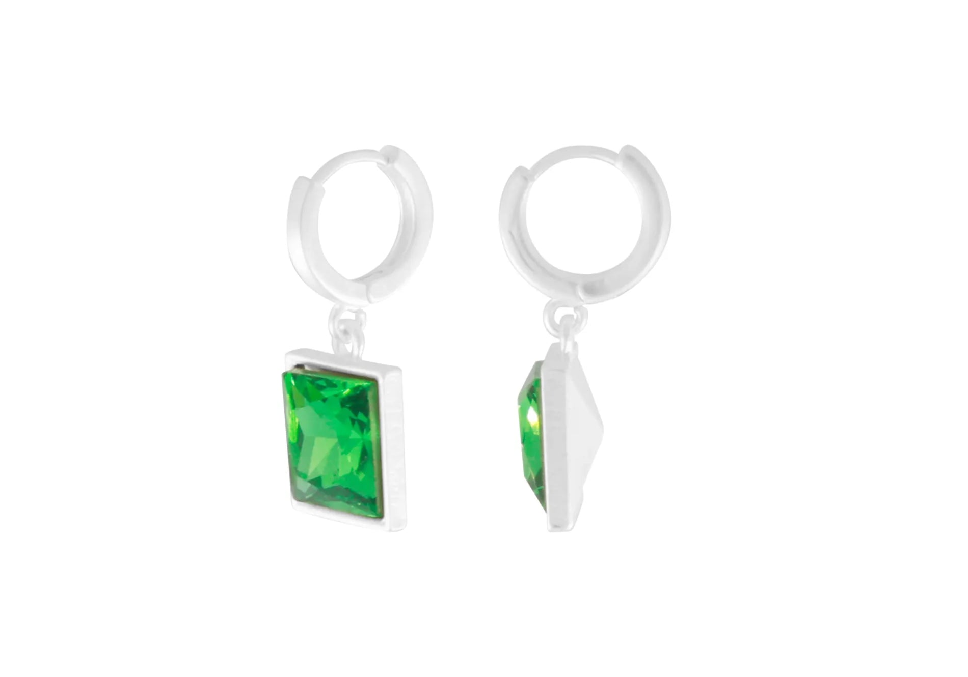Audrey IN:STORE Emerald Huggie Earring Silver Plating, DNSK Copenhagen