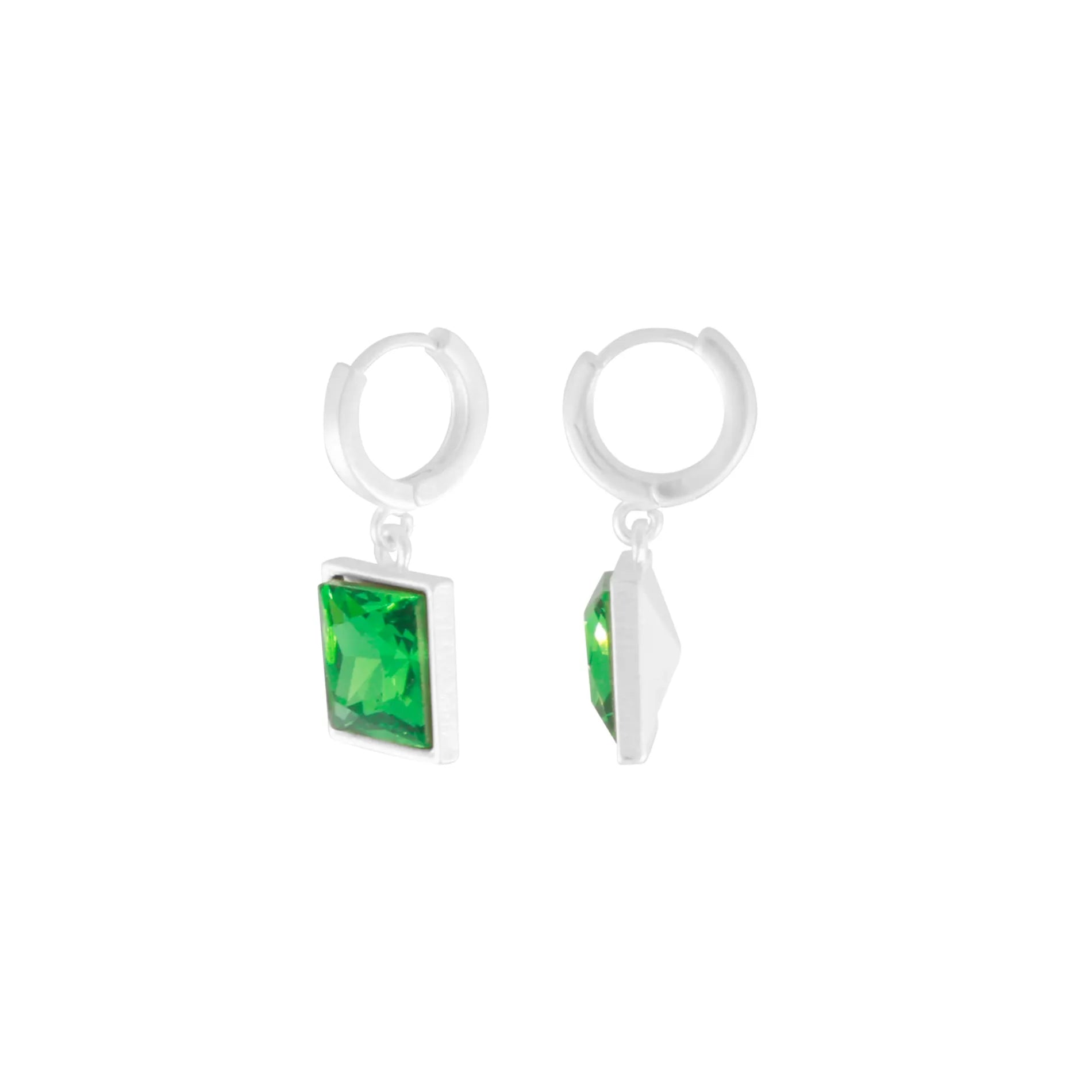 Audrey IN:STORE Emerald Huggie Earring Silver Plating, DNSK Copenhagen