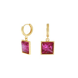 Audrey IN:STORE Boucle d'oreille Huggie Fuchsia Plaqué Or