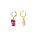 Audrey IN:STORE Boucle d'oreille Huggie Fuchsia Plaqué Or