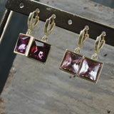 Audrey IN:STORE Boucle d'oreille Huggie Fuchsia Plaqué Or