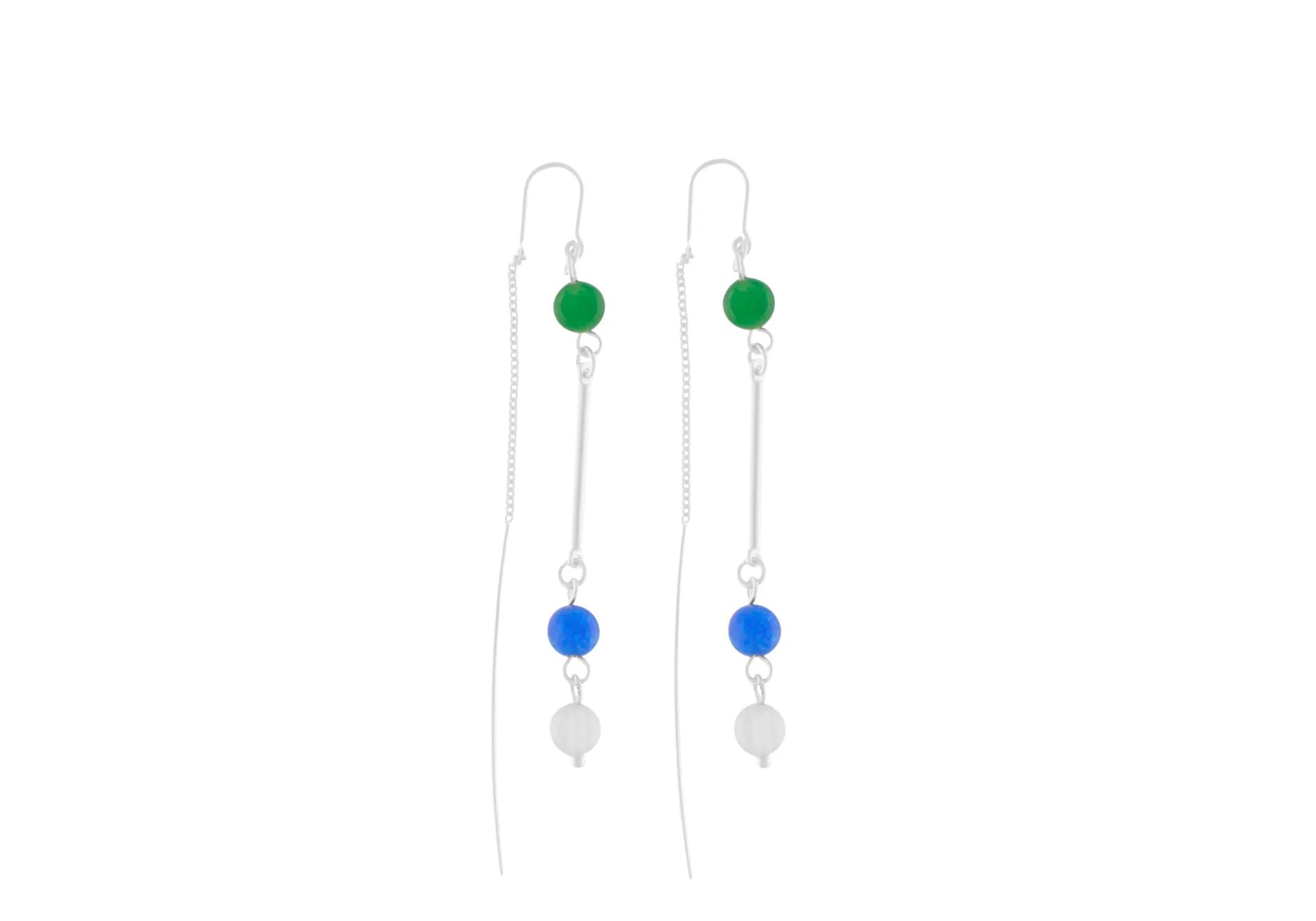 Audrey IN:STORE Blueish Chain Earring Silver Plating, DNSK Copenhagen