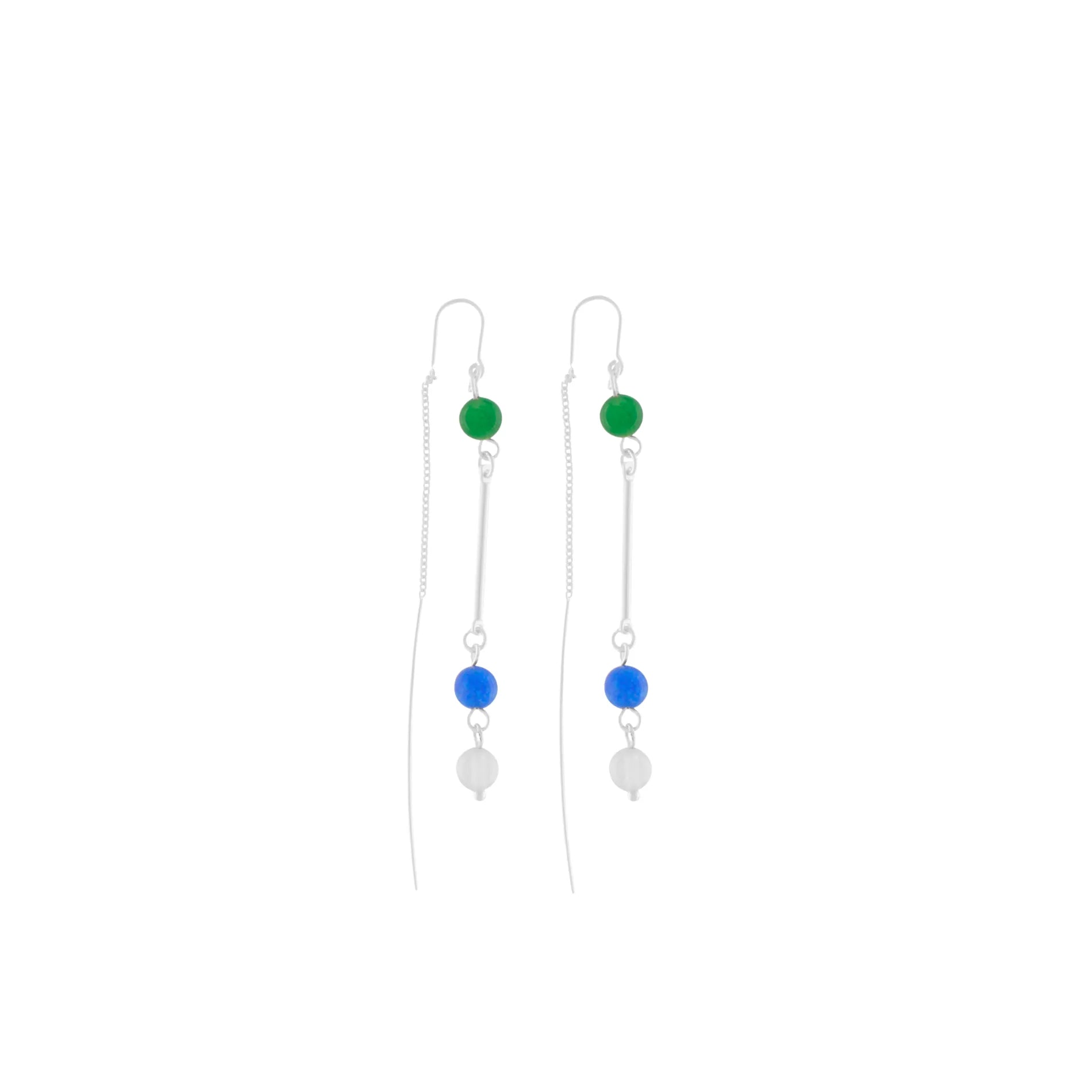 Audrey IN:STORE Blueish Chain Earring Silver Plating, DNSK Copenhagen