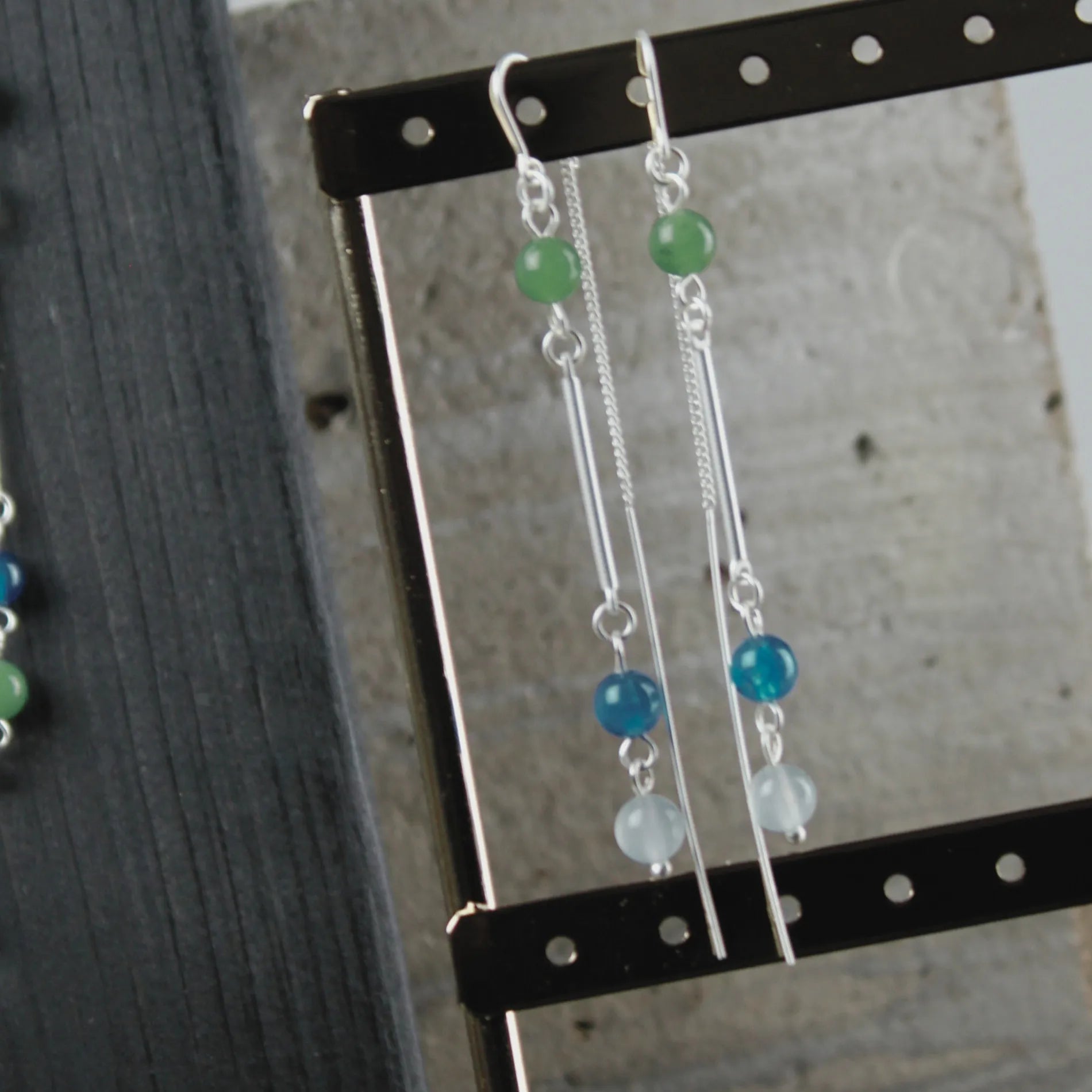 Audrey IN:STORE Blueish Chain Earring Silver Plating, DNSK Copenhagen