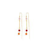 Audrey IN:STORE Boucle d'Oreille Chaîne Rose Plaqué Or