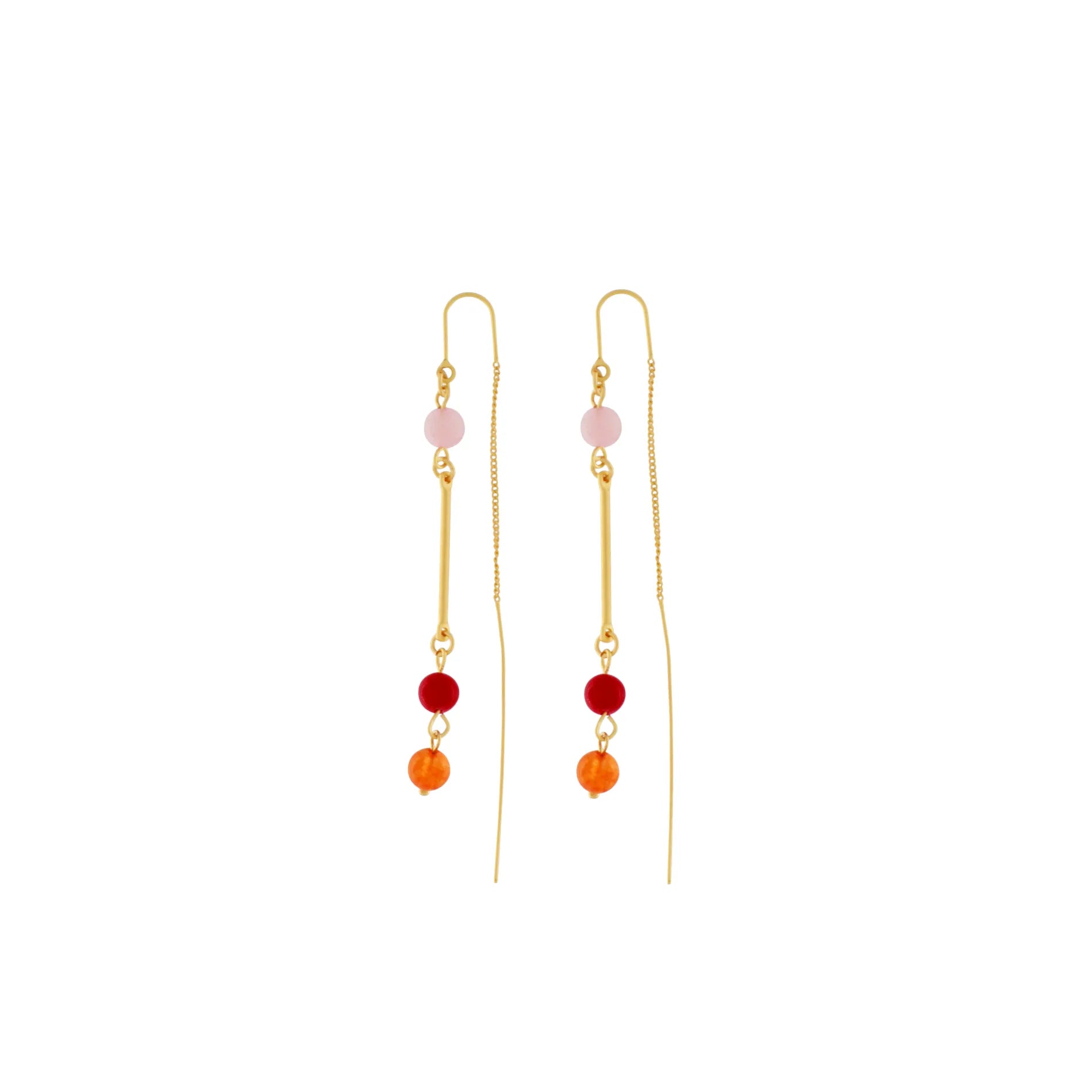 Audrey IN:STORE Boucle d'oreille chaîne rose plaqué or, DNSK Copenhagen