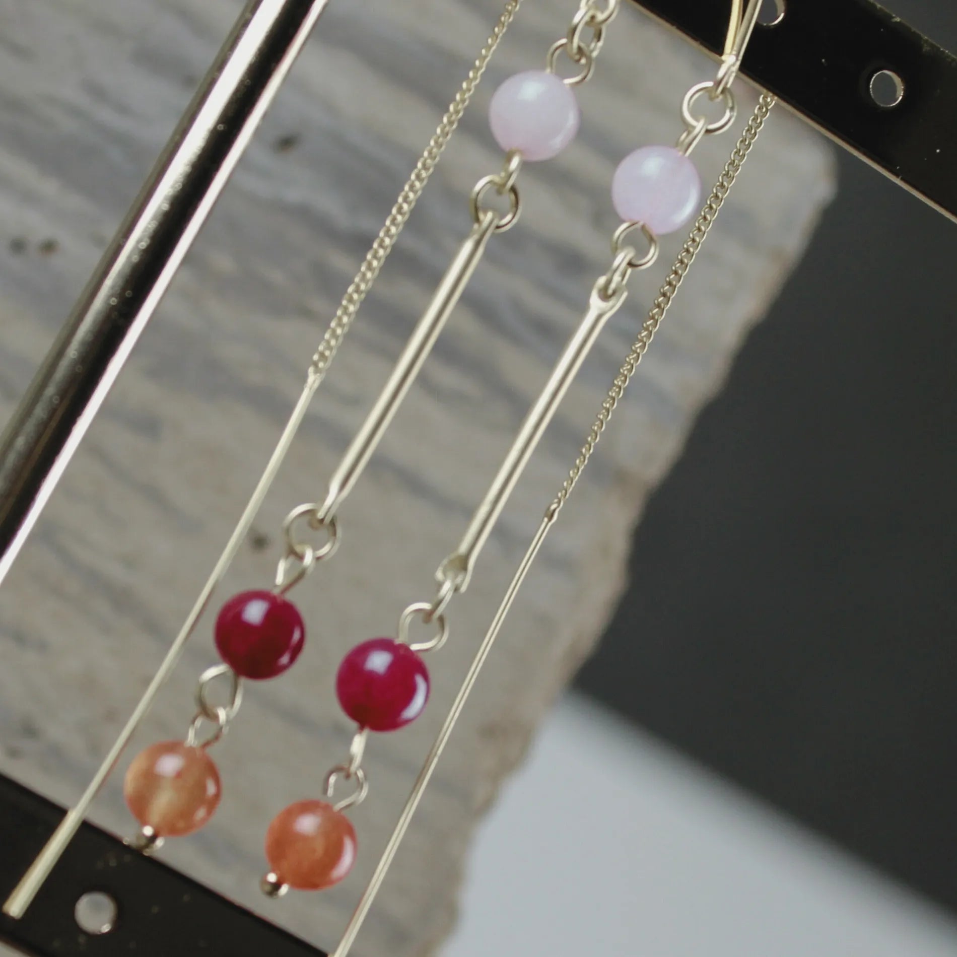 Audrey IN:STORE Pinkish Chain Earring Gold Plating, DNSK Copenhagen