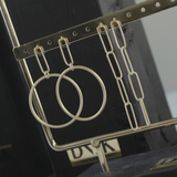 Tempeste IN:STORE Pendiente Paperclip baño de oro