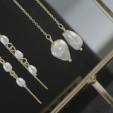 Audrey IN:STORE Pendiente Cadena y Multi Perlas Chapado en Oro