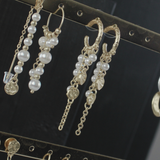 Audrey IN:STORE Cadena y Multi Perla Hoop Chapado en Oro