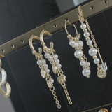 Audrey IN:STORE Cadena y Hoop Pendiente Multi Perla Chapado en Oro