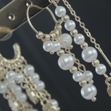 Audrey IN:STORE Cadena y Hoop Pendiente Multi Perla Chapado en Oro