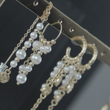 Audrey IN:STORE Cadena y Hoop Pendiente Multi Perla Chapado en Oro