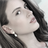 Audrey IN:STORE Pendiente de perla Dot Post baño de oro