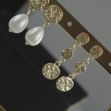 Audrey IN:STORE Pendiente de perla Dot Post baño de oro