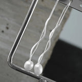 Audrey Simple Organic Chain Earring Silver Plating, Dansk Copenhagen