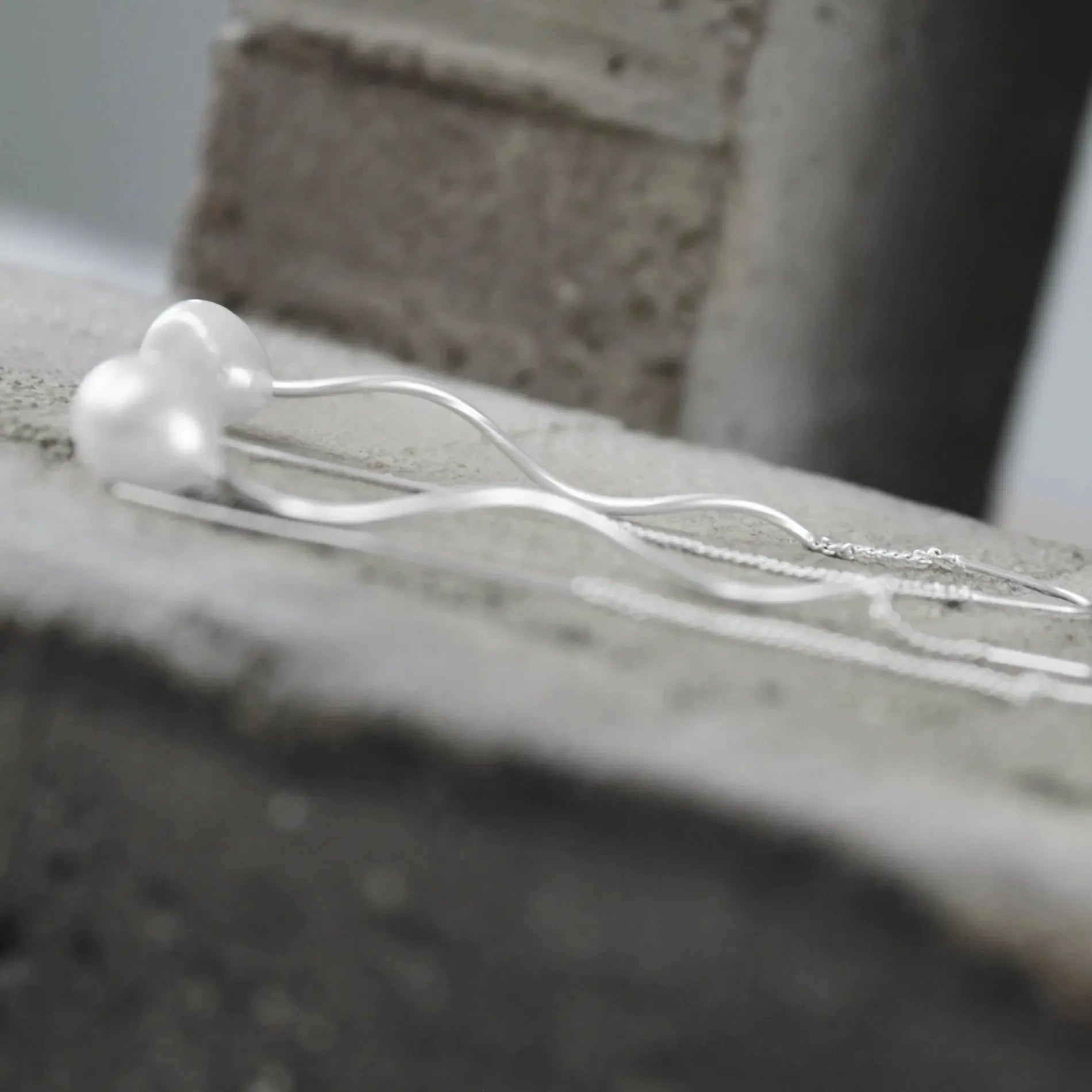 Audrey Simple Cadena Orgánica Pendiente Chapado en Plata, Dansk Copenhagen