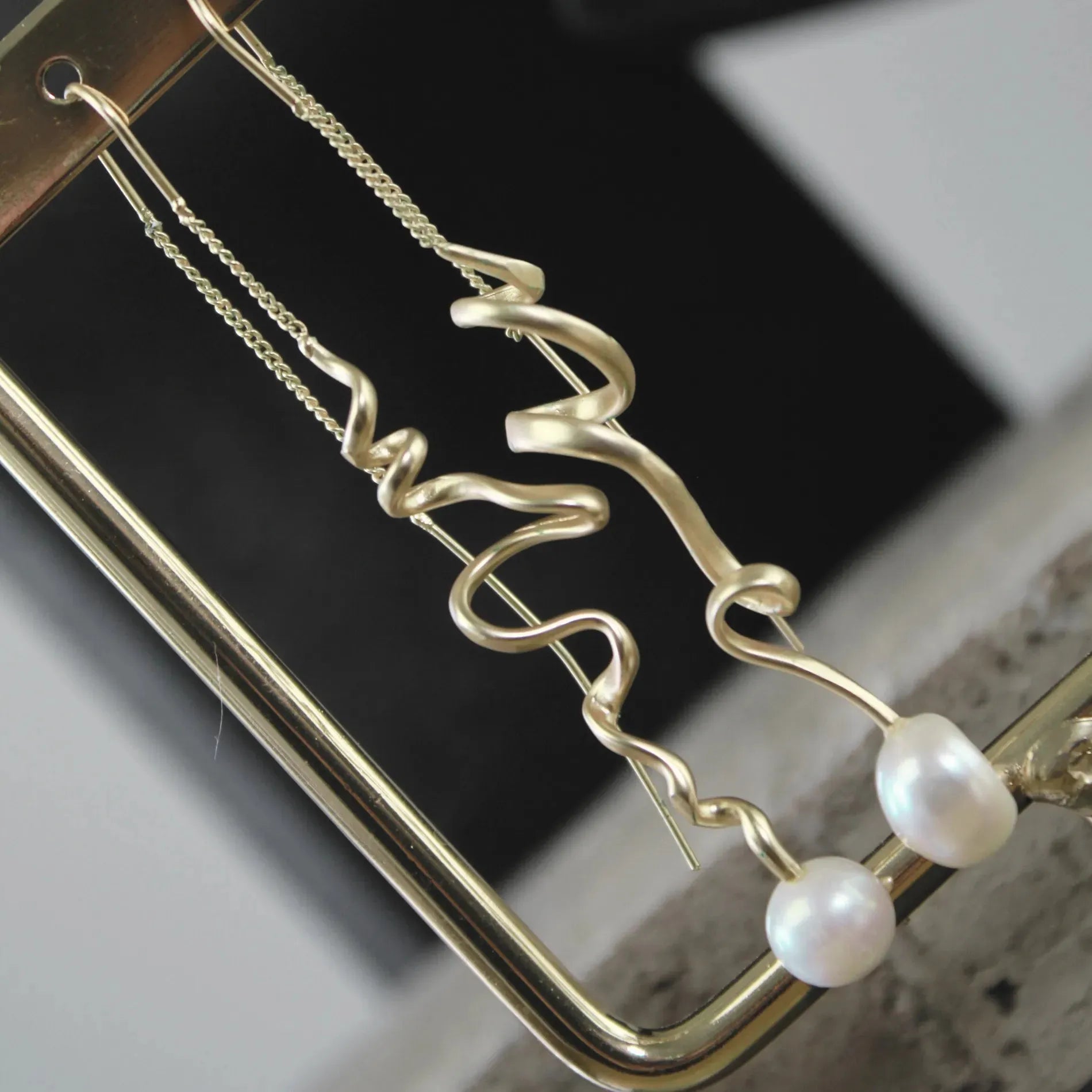 Audrey Organic Chain Earring Gold Plating, Dansk Copenhagen