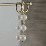 Joy Waterproof Long Pearl Chain Earring 18K Gold Plating -DNSK Copenhagen