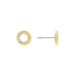 Joy Waterproof Clear CZ Circle Earrings 18K Gold Plating -DNSK Copenhagen