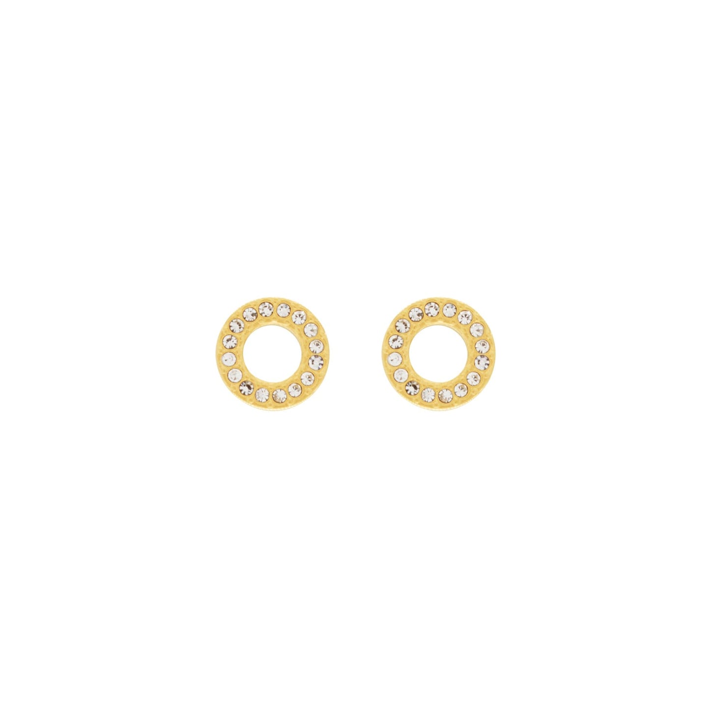 Joy Waterproof Clear CZ Circle Earrings 18K Gold Plating I Dansk Copenhagen