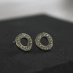 Joy Waterproof Clear CZ Circle Earrings 18K Gold Plating -DNSK Copenhagen