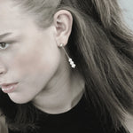 Joy Waterproof Long Post Chain Pearl & CZ Earring 18K Gold Plating -DNSK Copenhagen