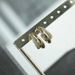 Joy Waterproof Clear CZ Double Hoop Earring 18K Gold Plating In BOX -DNSK Copenhagen