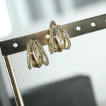 Joy Waterproof Clear CZ Multi Hoop Earring 18K Gold Plating In BOX -DNSK Copenhagen