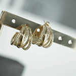 Joy Waterproof Clear CZ Multi Hoop Earring 18K Gold Plating In BOX -DNSK Copenhagen