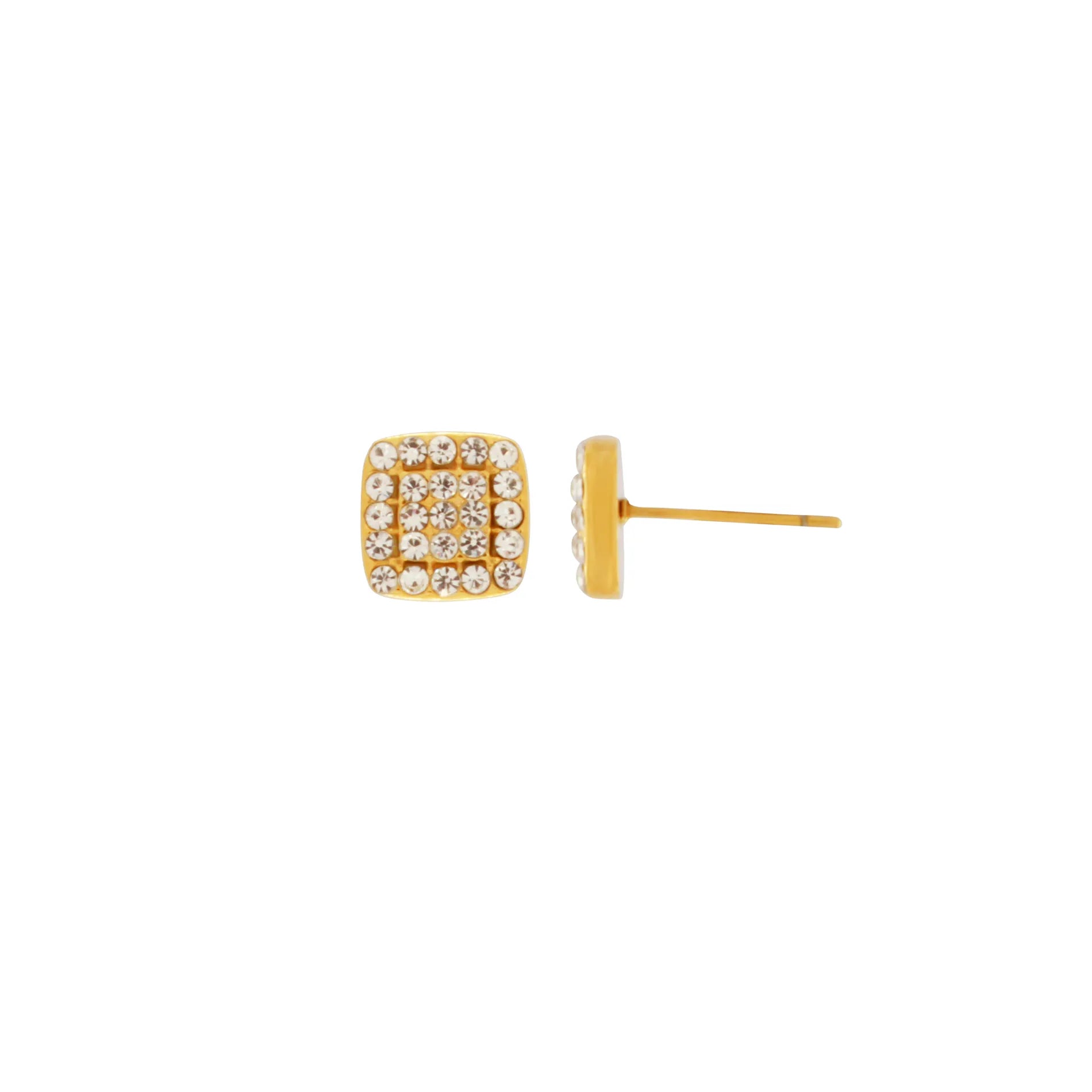 Joy Waterproof Vierkante CZ Oorbel 18K Verguld, Dansk Copenhagen