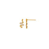 Joy Waterproof Snake CZ Post Earring 18K Gold Plating, Dansk Copenhagen