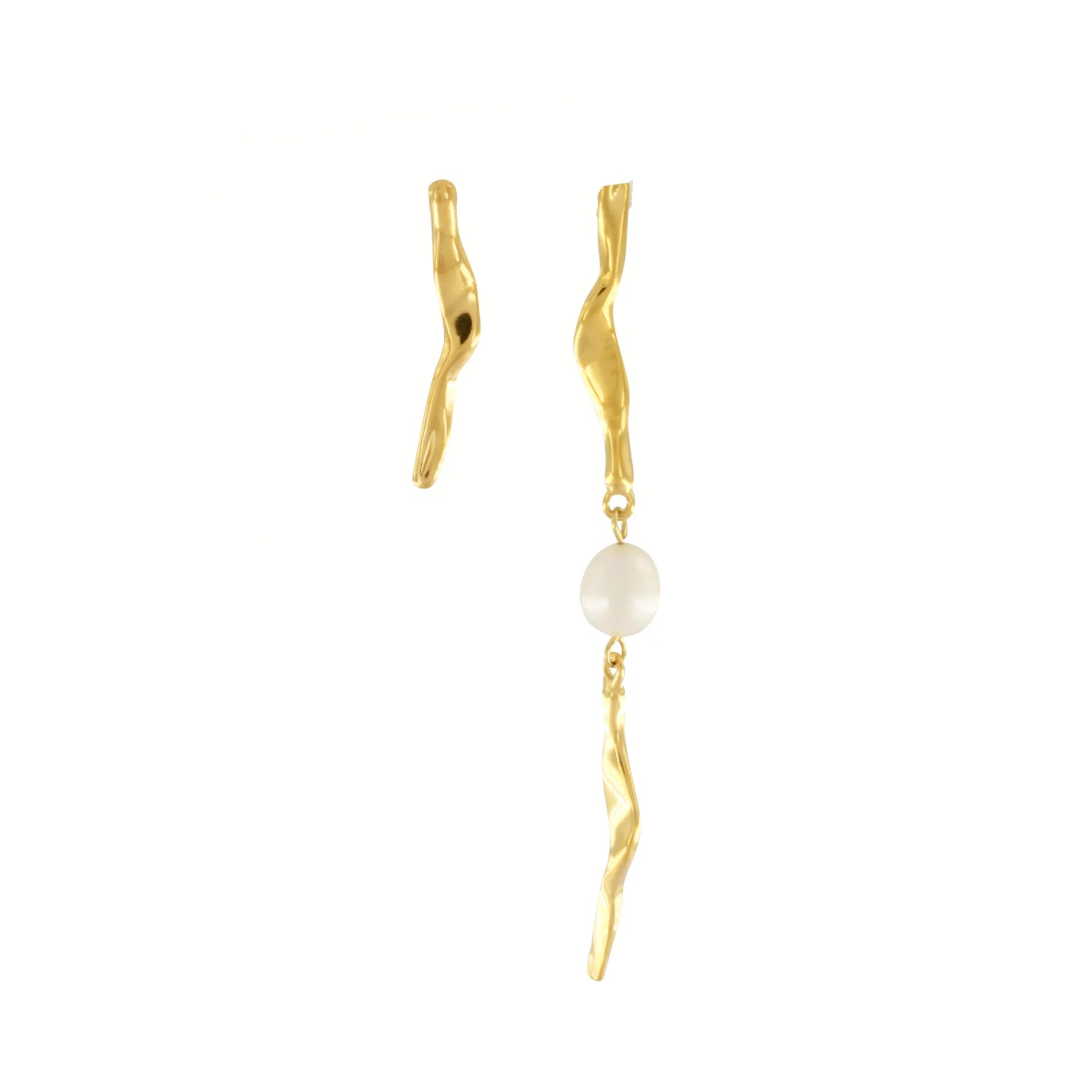 Joy Waterproof Organic Pearl Link Earring 18K Gold Plating, Dansk Copenhagen