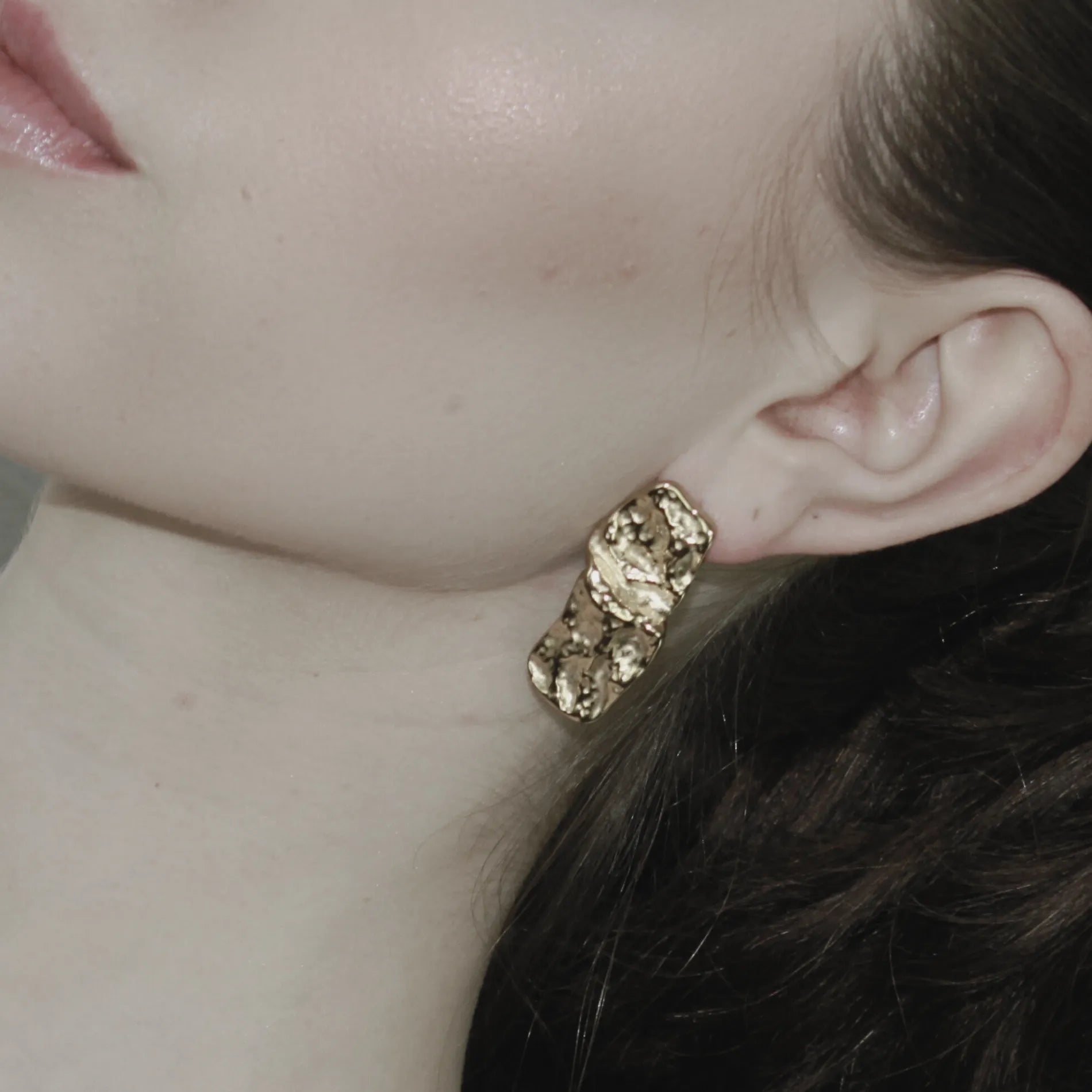 Courage Waterproof Square Statement Earring Silver Plating, Dansk Copenhagen