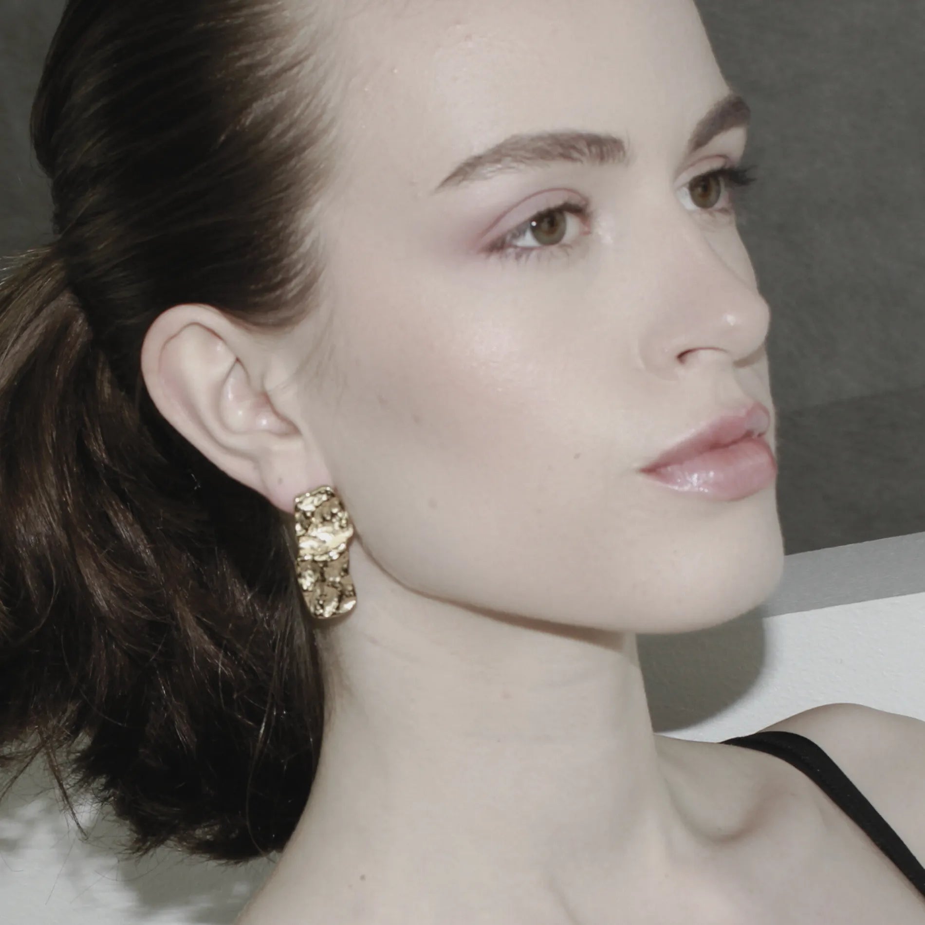 Courage Waterproof Square Statement Earring Silver Plating, Dansk Copenhagen