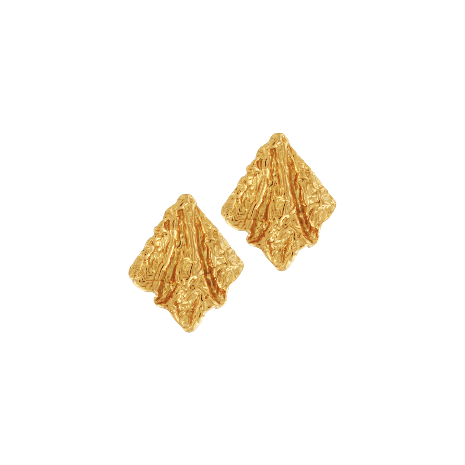 Courage Waterproof Rhombus Statement Earring 18K Gold Plating, DNSK Copenhagen