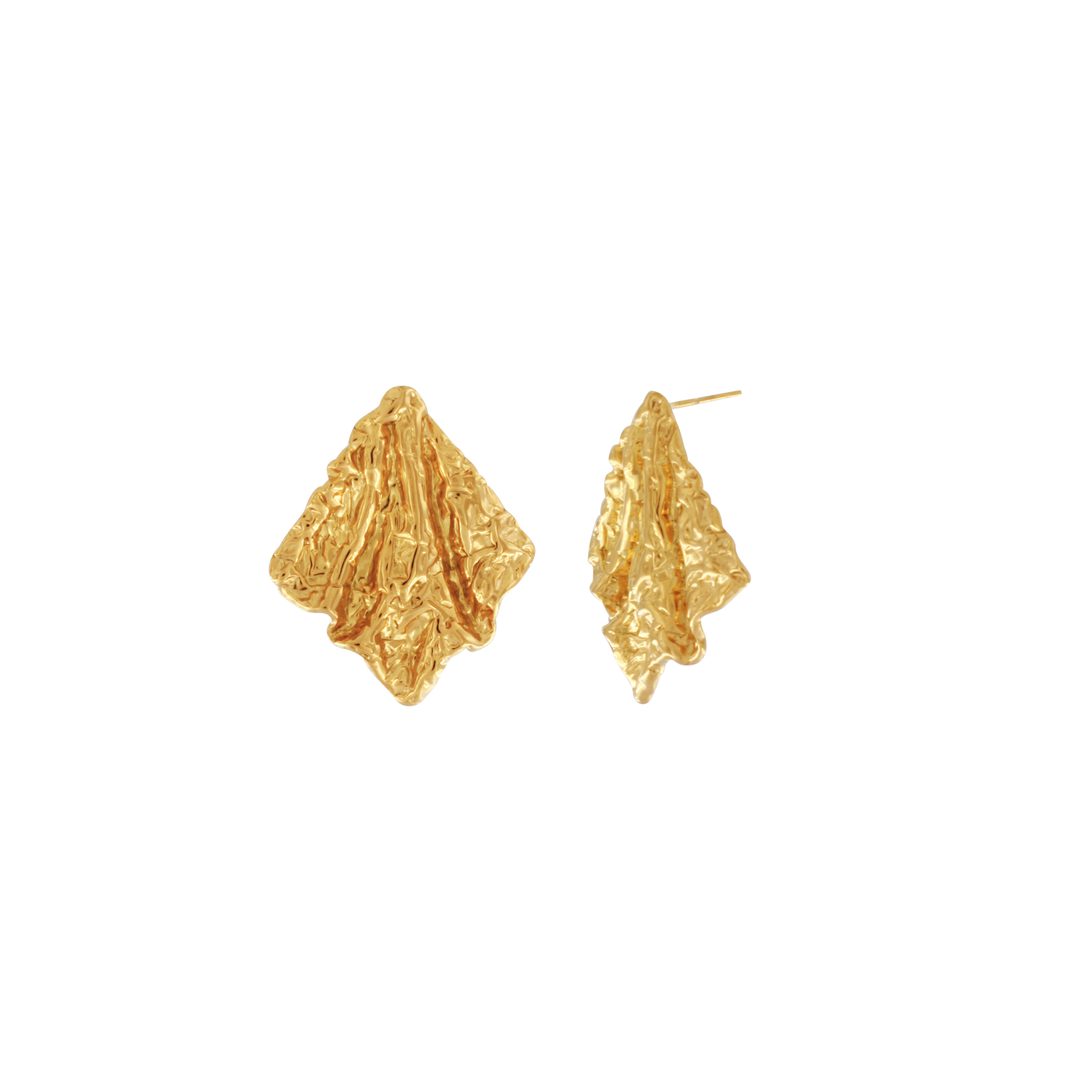 Courage Waterproof Rhombus Statement Earring 18K Gold Plating, DNSK Copenhagen
