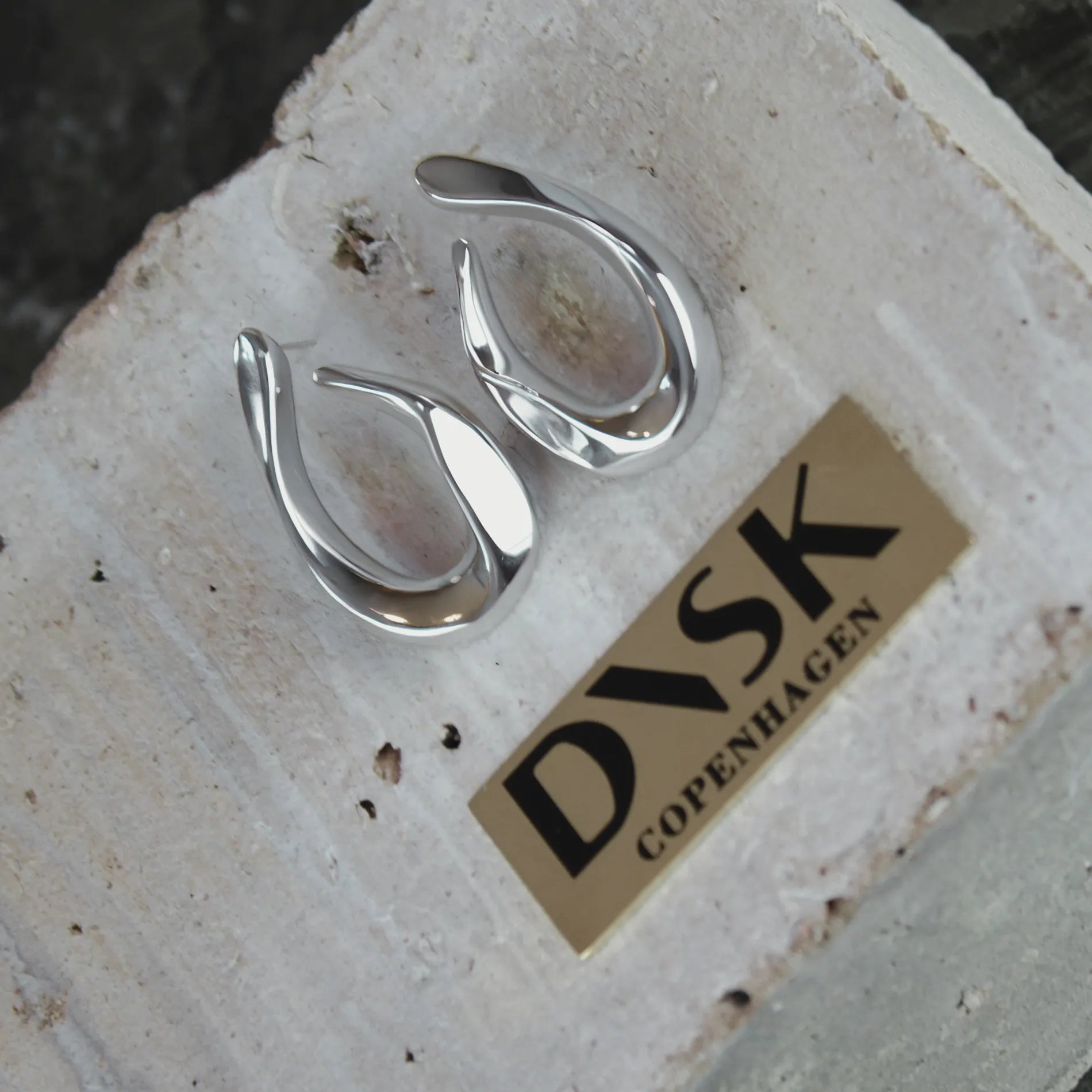 Courage Waterproof V Shape Statement Earring Silver Plating, Dansk Copenhagen