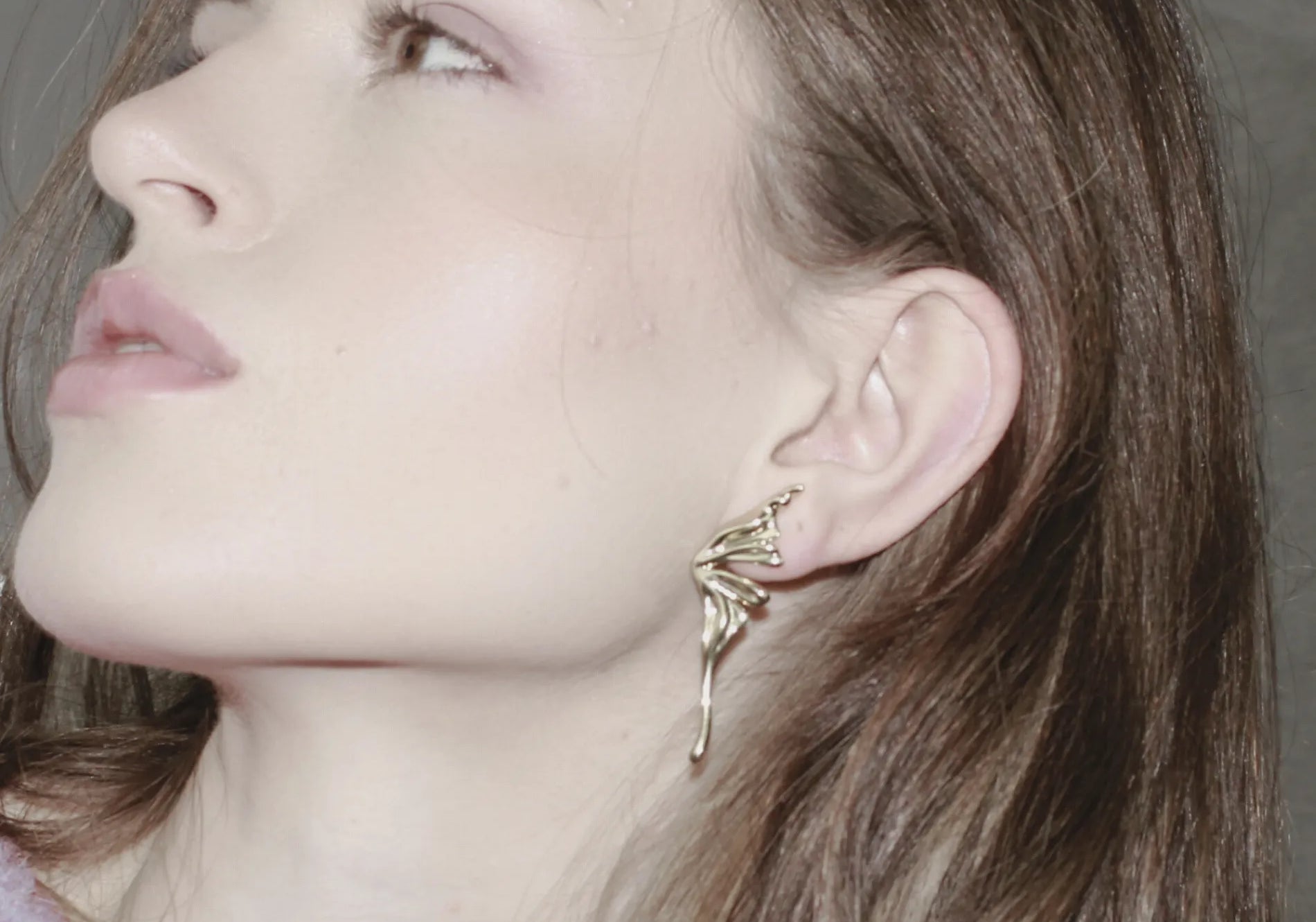 Courage Waterproof Wing Statement Oorbel Zilver Verguld, Dansk Copenhagen