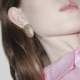 Courage Waterproof Oblong Statement Earring 18K Gold Plating, Dansk Copenhagen