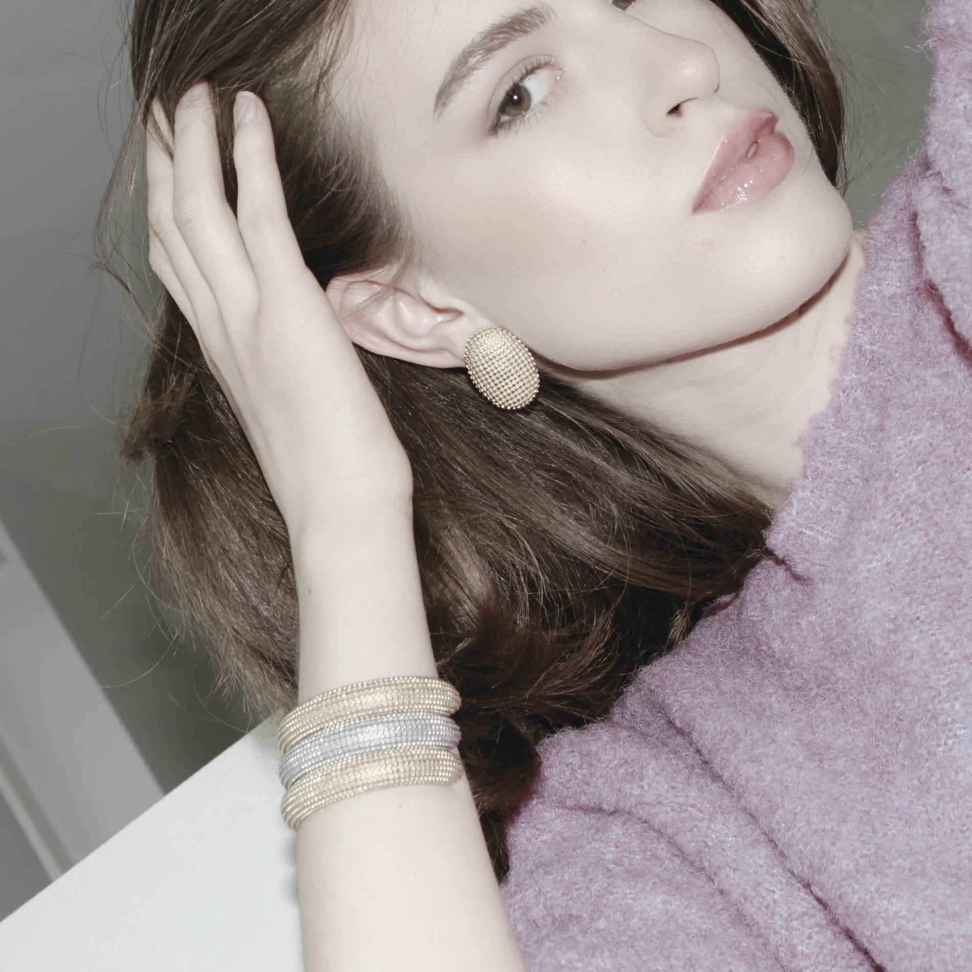 Courage Waterproof Oblong Statement Earring Silver Plating, Dansk Copenhagen