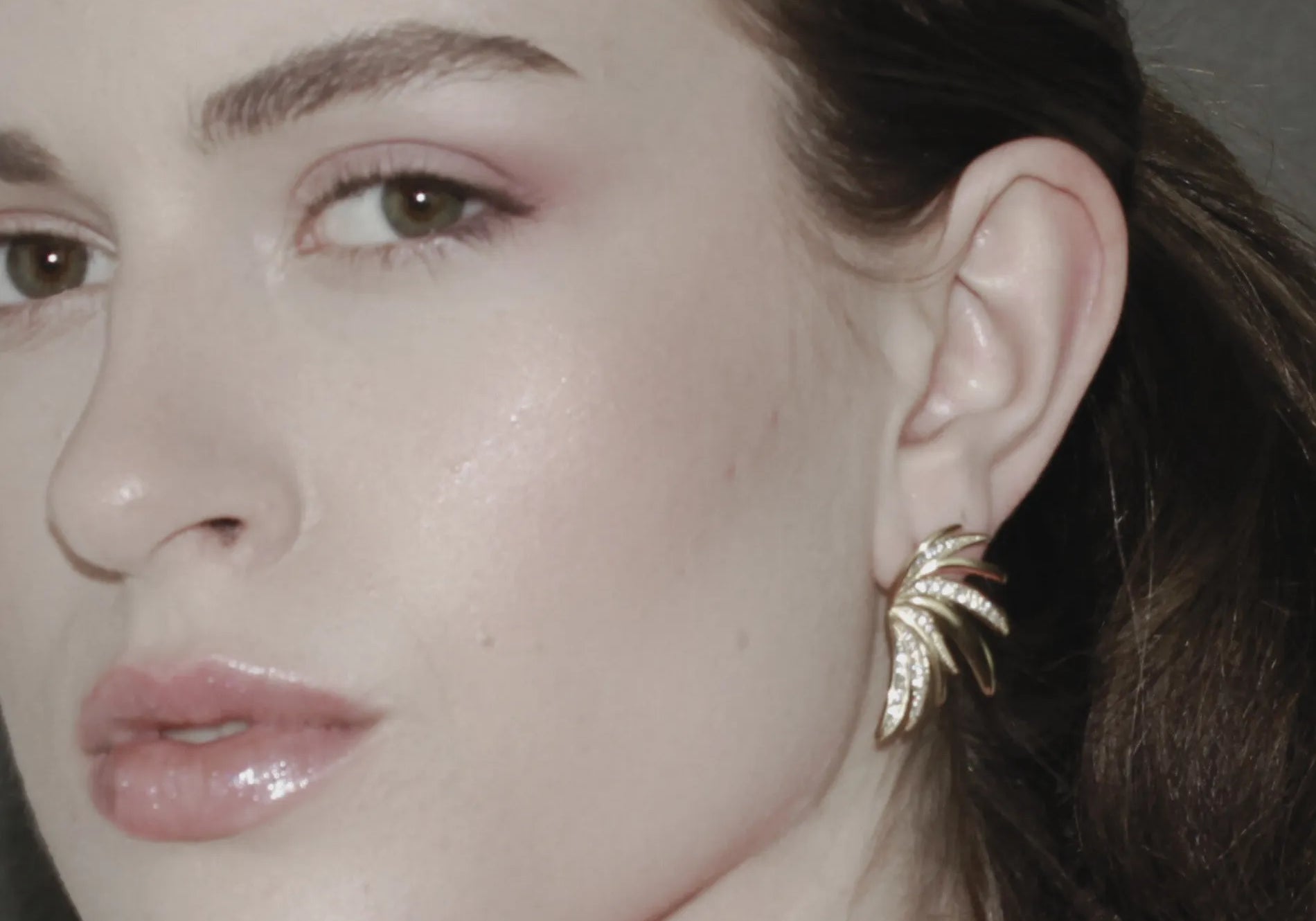 Joy Waterproof CZ Wing Statement Earring 18K Gold Plating, Dansk Copenhagen