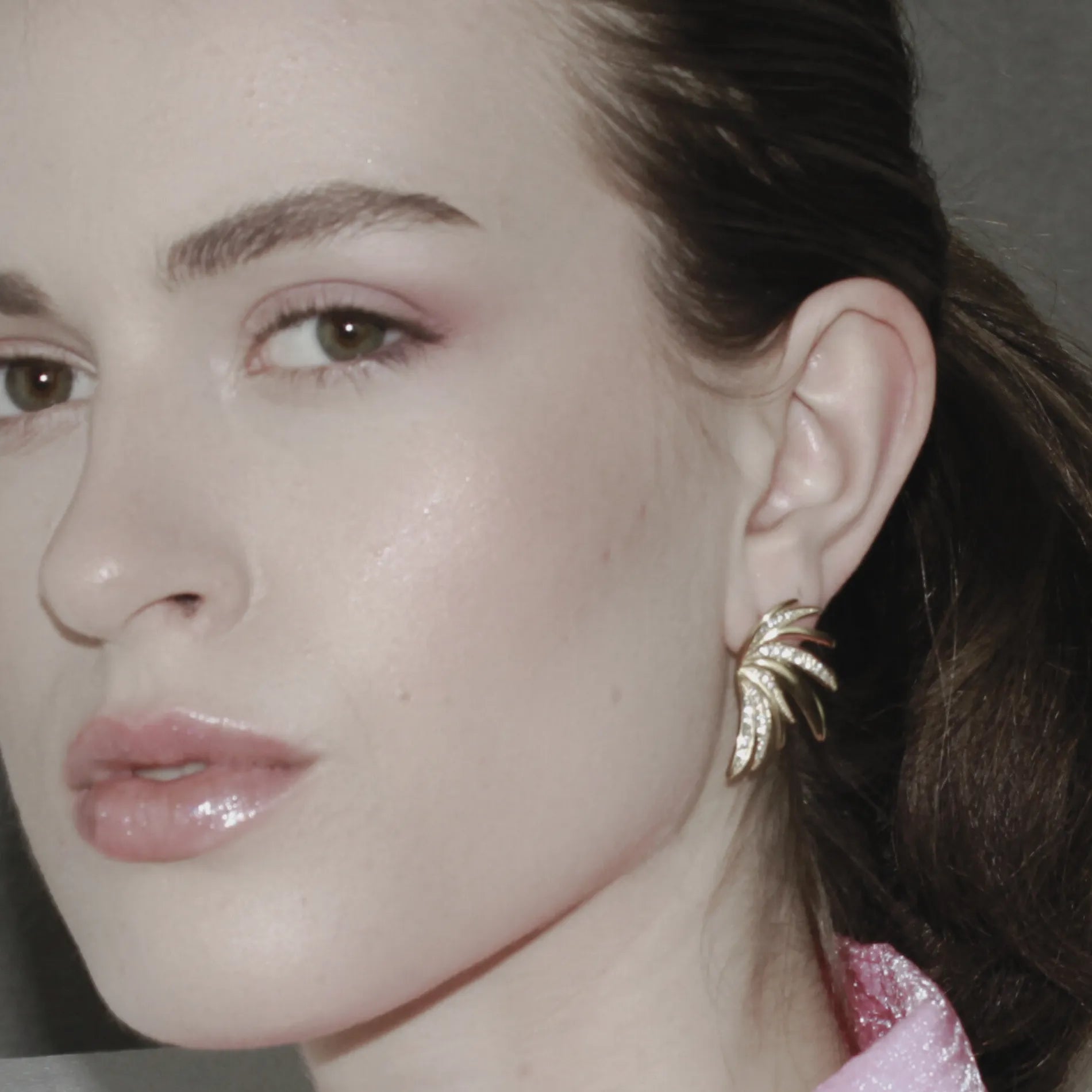 Joy Waterproof CZ Wing Statement Earring 18K Gold Plating, Dansk Copenhagen