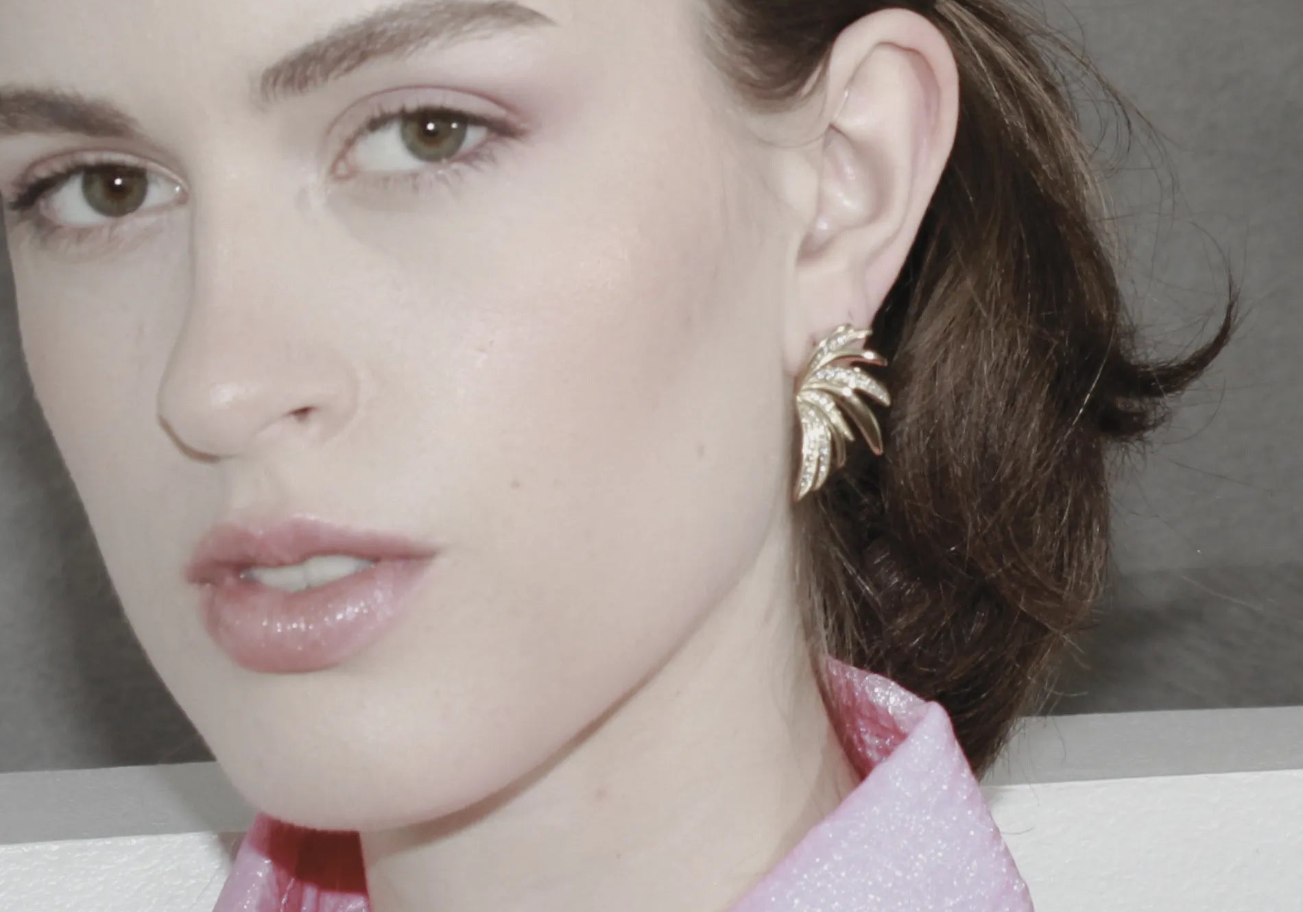 Joy Waterproof CZ Wing Statement Earring 18K Gold Plating, Dansk Copenhagen